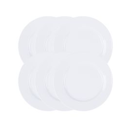 Our Table Simply White 6 Piece 8 Inch Porcelain Salad Plate Set
